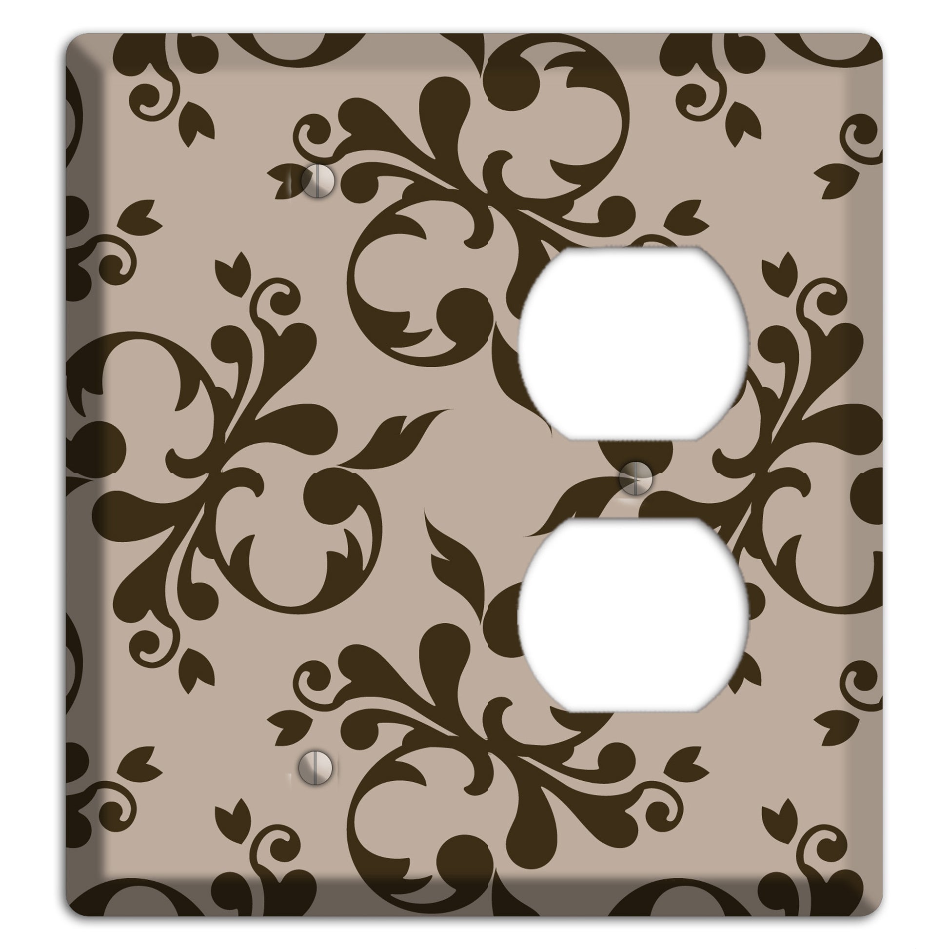 Beige Victorian Toile Blank / Duplex Wallplate