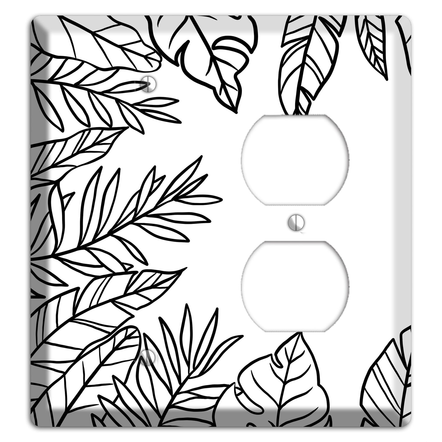 Hand-Drawn Leaves 5 Blank / Duplex Wallplate