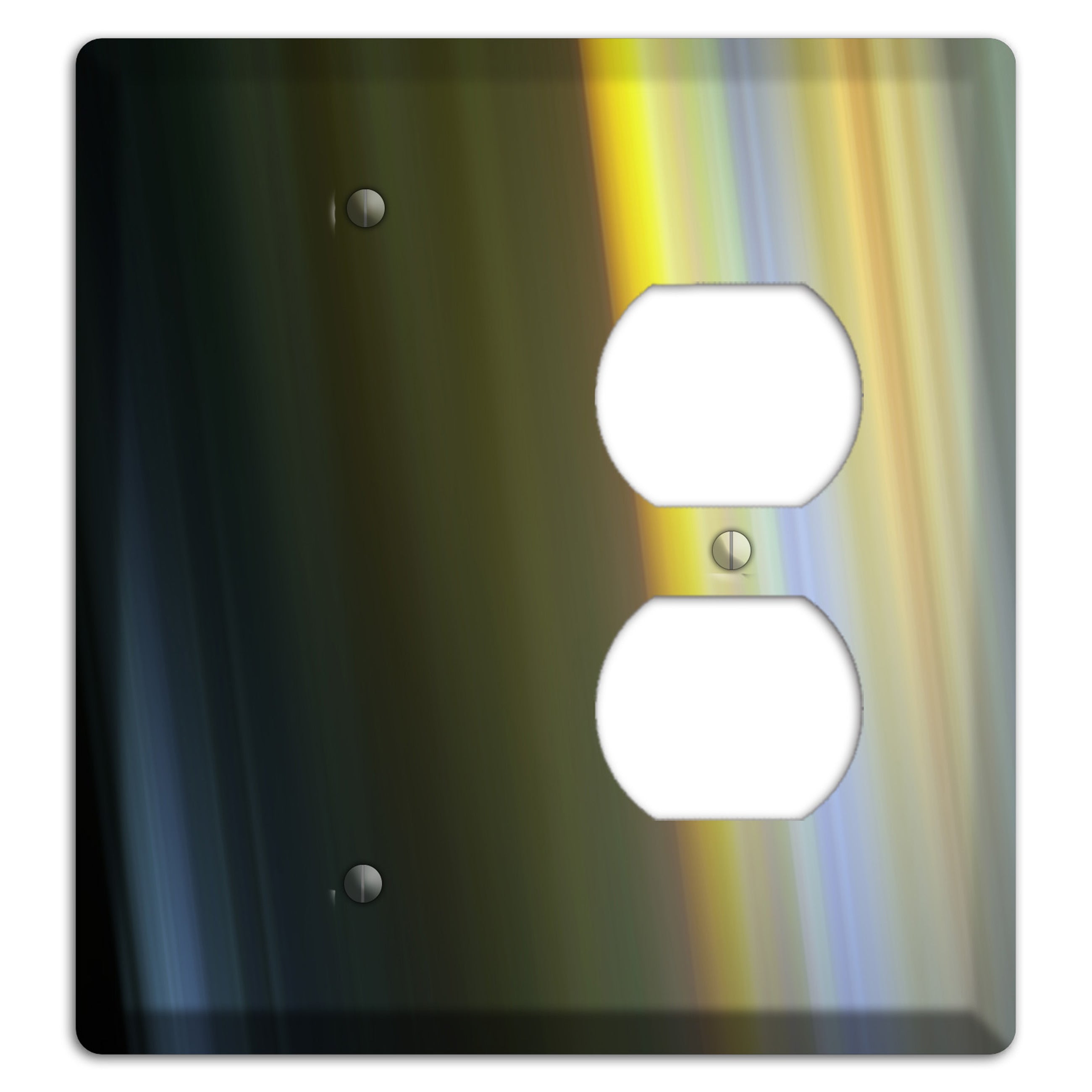 Black with Yellow Ray of Light Blank / Duplex Wallplate