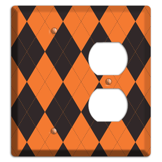 Orange Argyle Blank / Duplex Wallplate