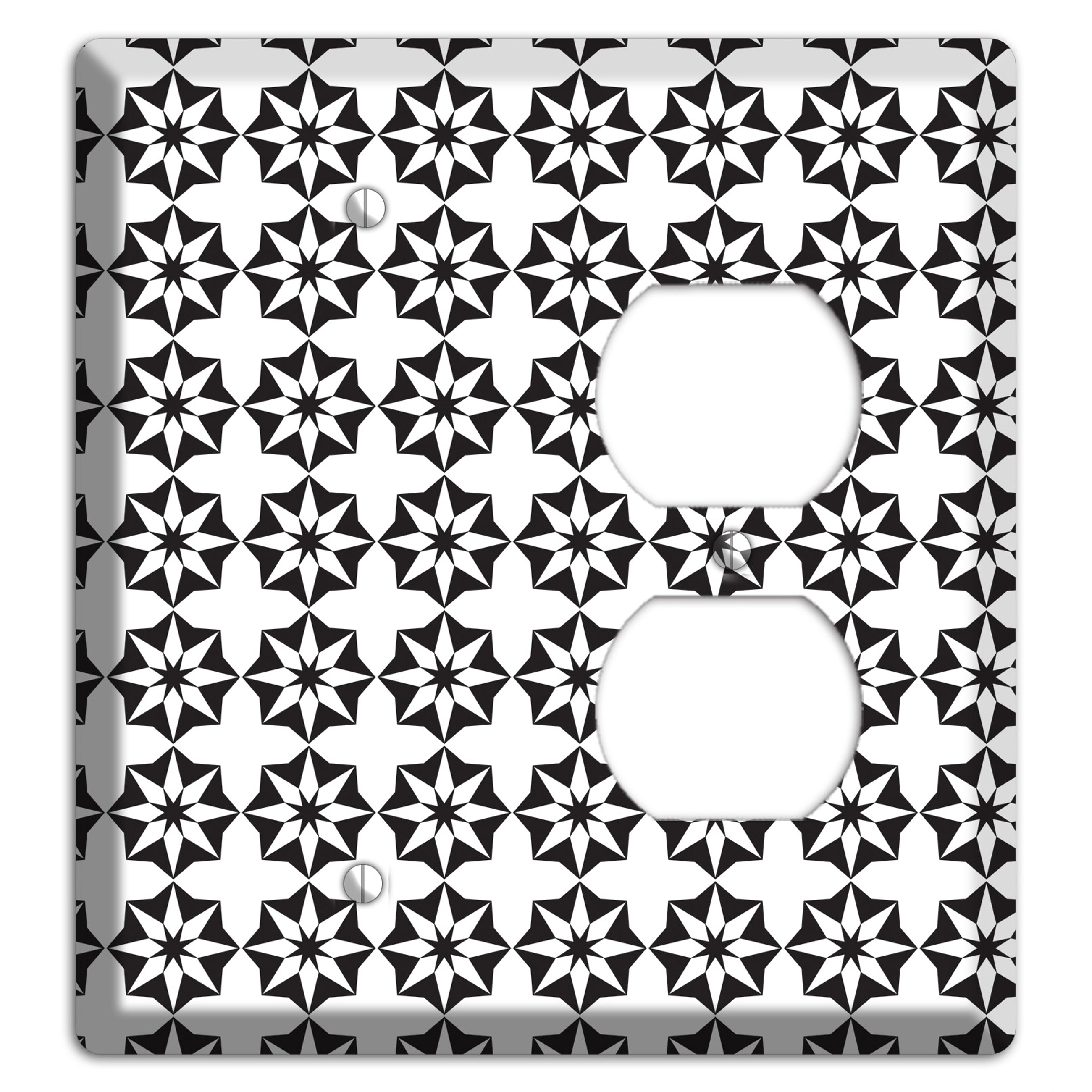 White with Black Foulard Blank / Duplex Wallplate