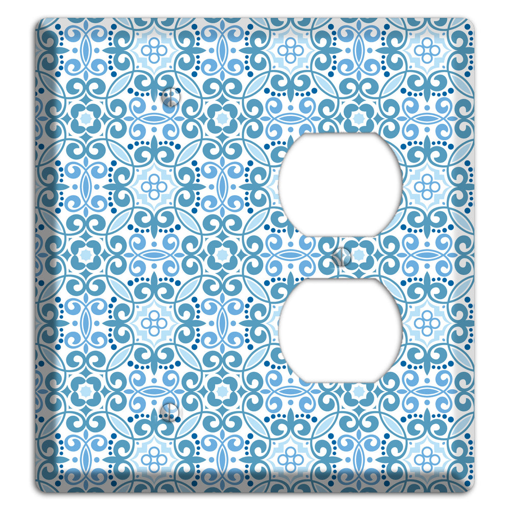Multi Blue Foulard Blank / Duplex Wallplate