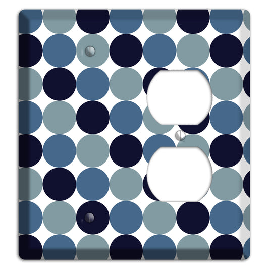 Multi Dusty Blue Tiled Dots Blank / Duplex Wallplate