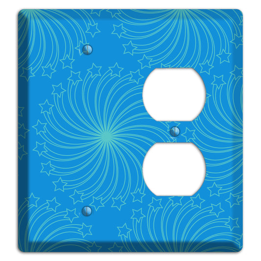 Multi Blue Star Swirl Blank / Duplex Wallplate