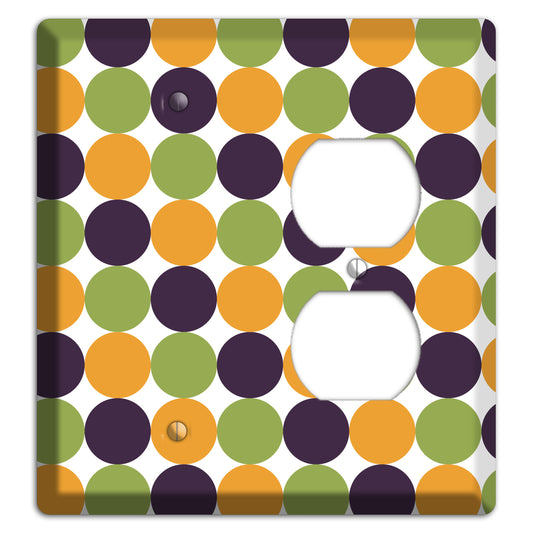 Olive Eggplant Orange Tiled Dots Blank / Duplex Wallplate