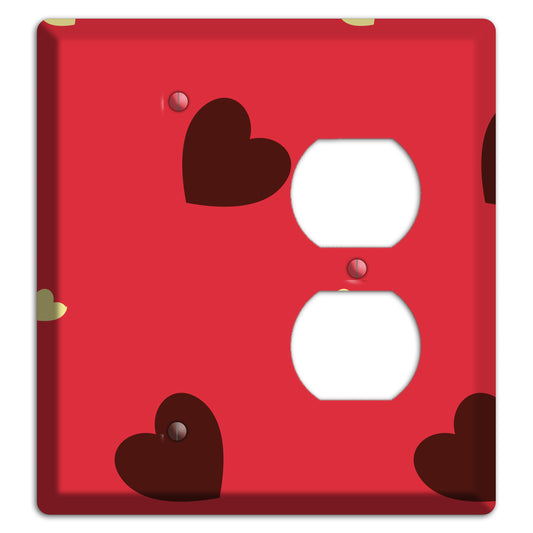 Red with Hearts Blank / Duplex Wallplate