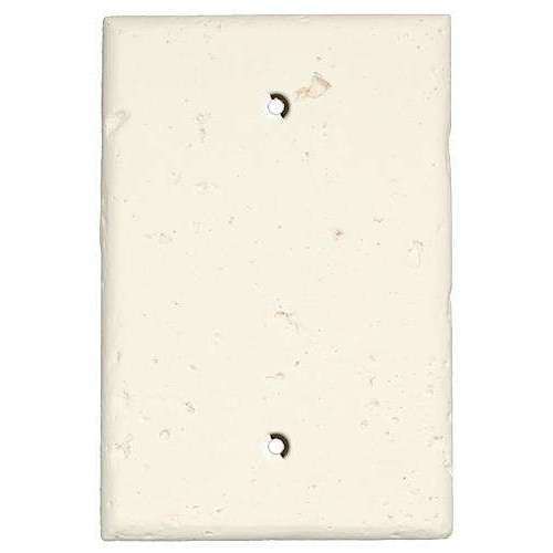White Stone Single Blank Cover Plate