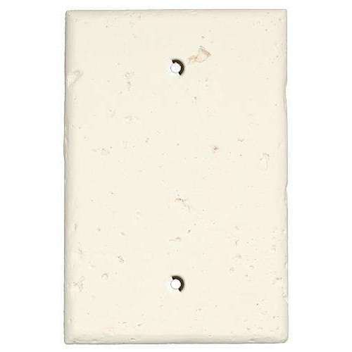 White Stone Single Blank Cover Plate:Wallplatesonline.com