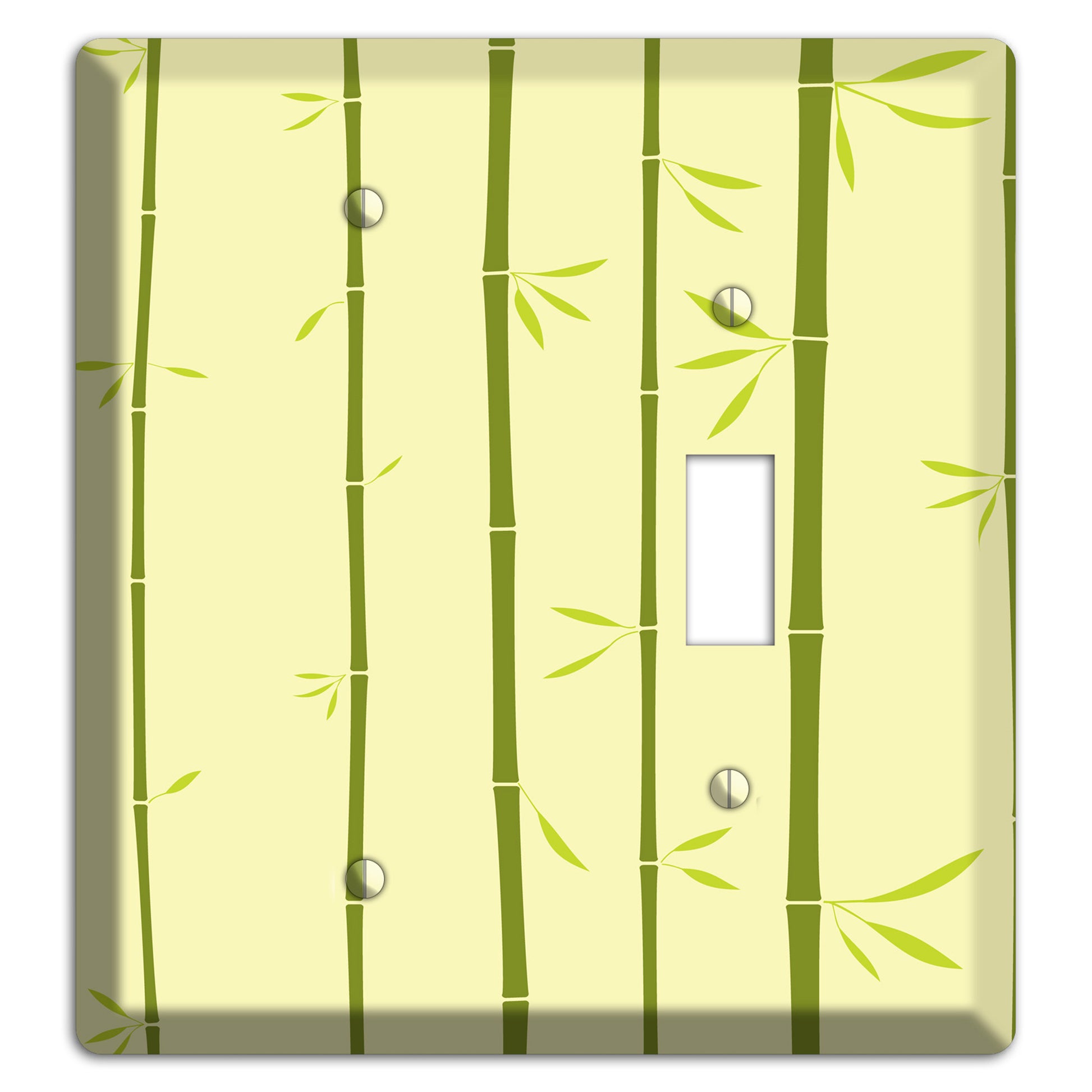 Yellow and Green Bamboo Blank / Toggle Wallplate