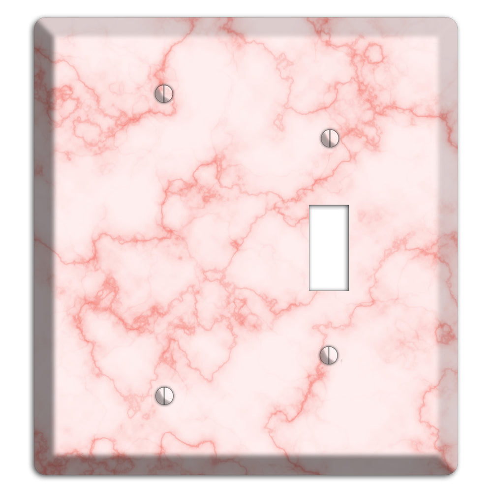 Pink Stained Marble Blank / Toggle Wallplate