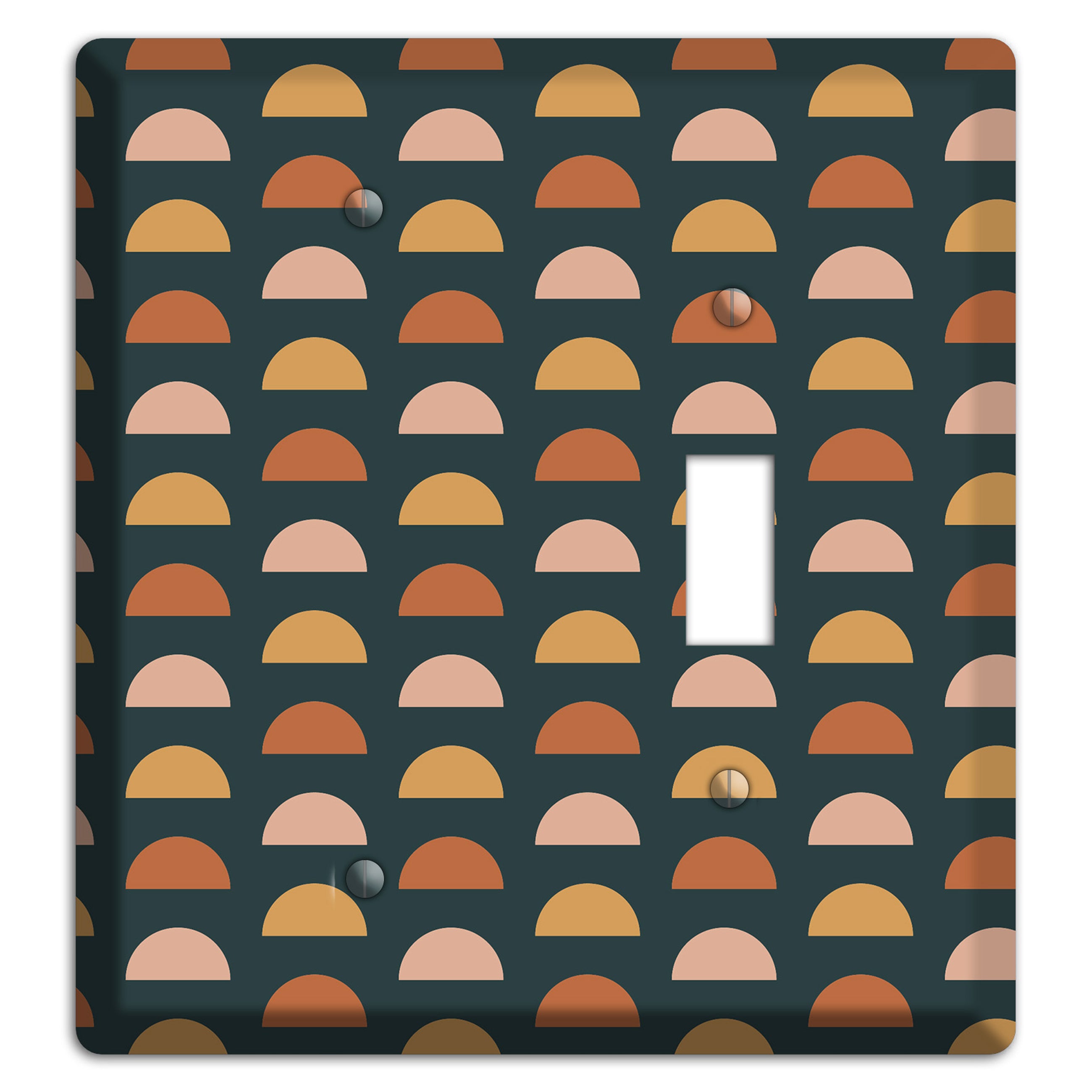 Teal Half Moons Blank / Toggle Wallplate