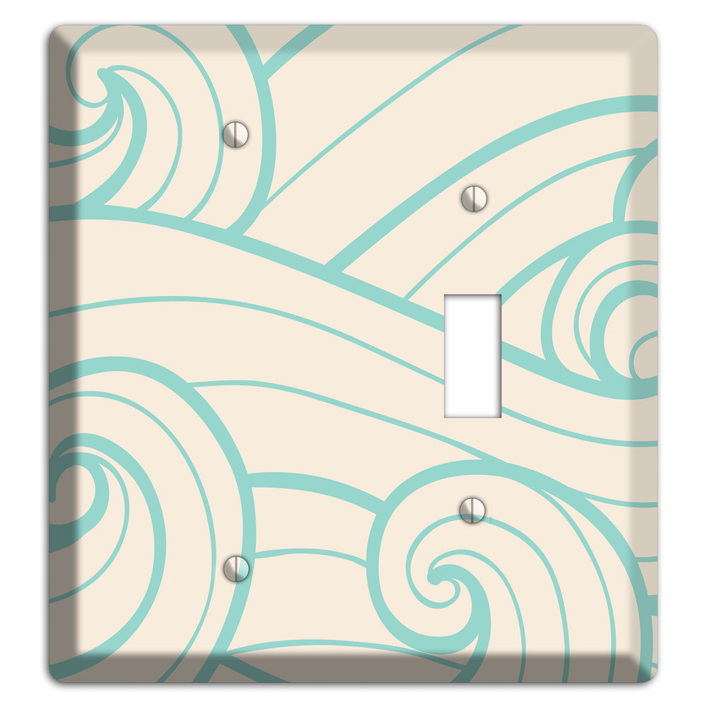 Abstract Curl Cream Blank / Toggle Wallplate