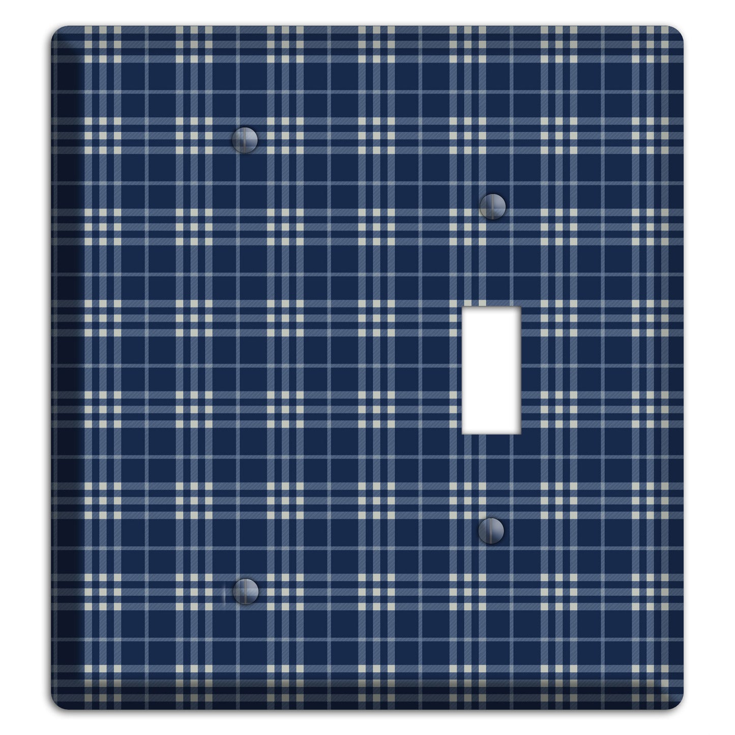 Blue and White Plaid Blank / Toggle Wallplate