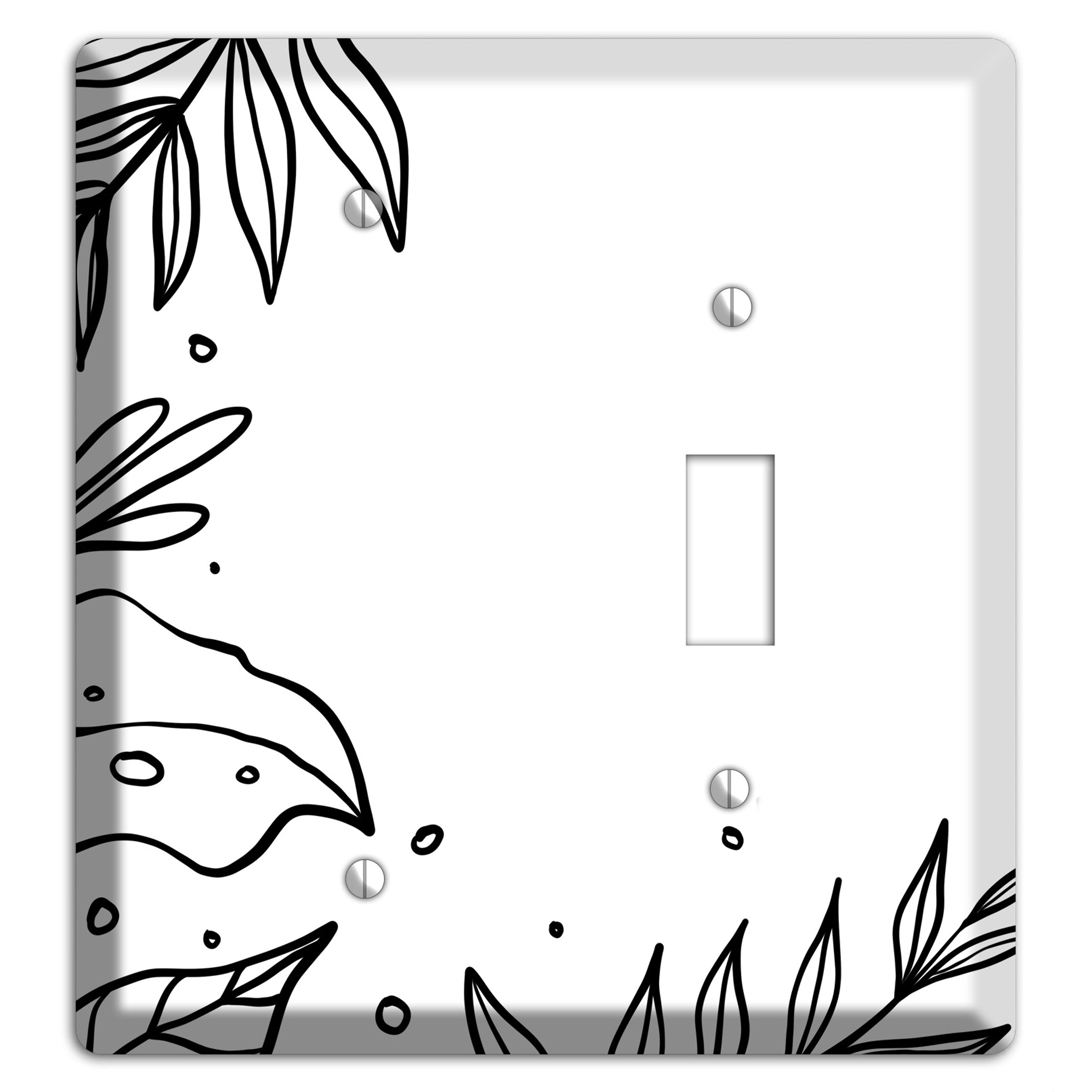 Hand-Drawn Floral 14 Blank / Toggle Wallplate