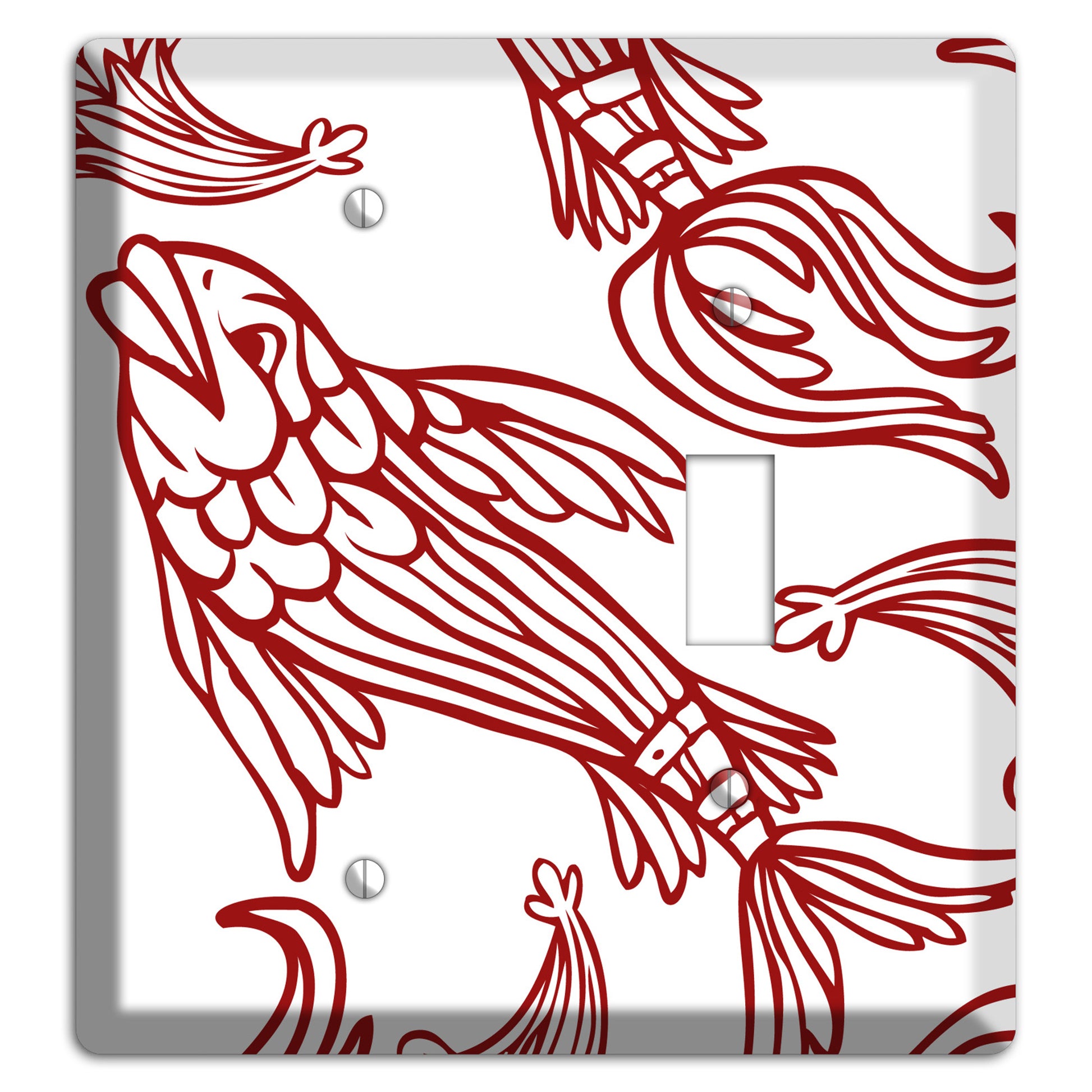 Red and White Koi Blank / Toggle Wallplate