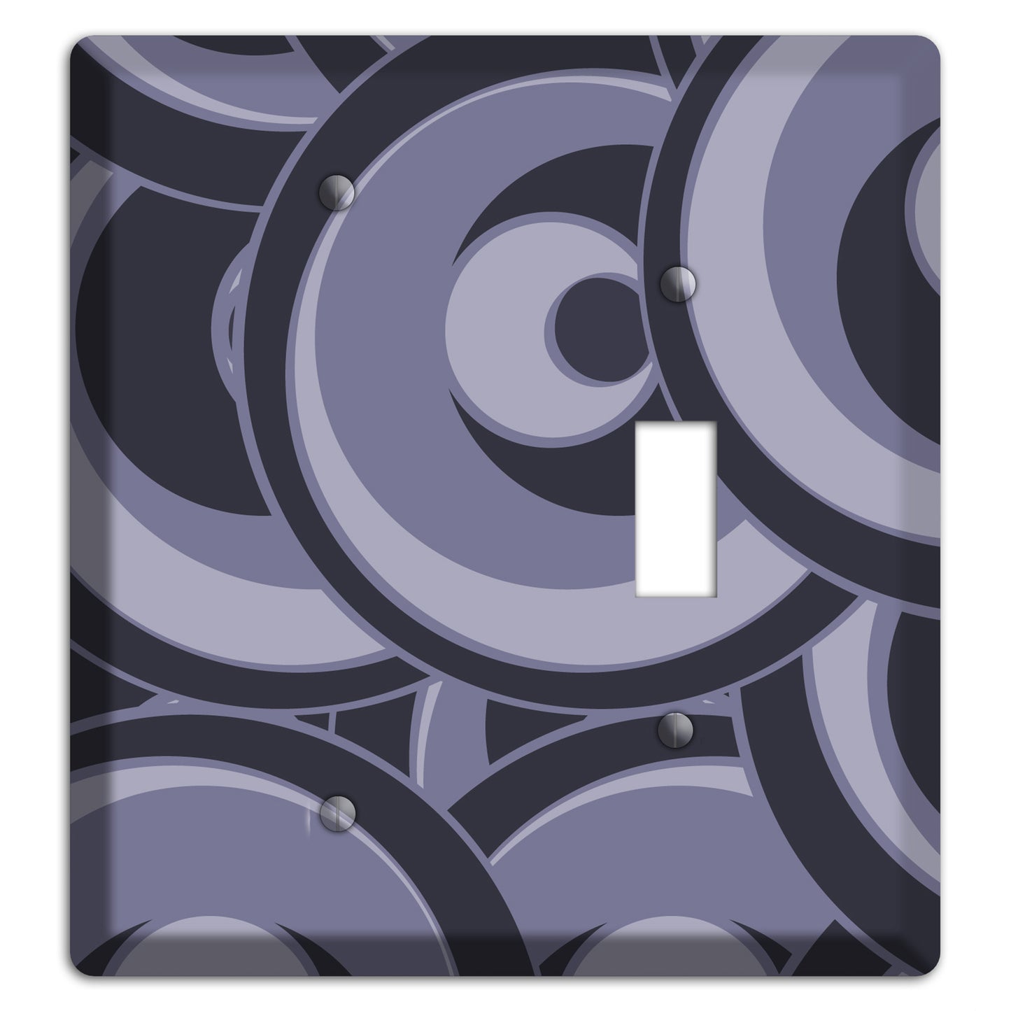 Black and Purple-grey Deco Circles Blank / Toggle Wallplate