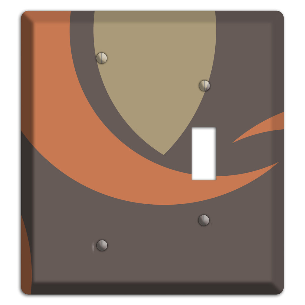 Grey Beige and Orange Abstract Blank / Toggle Wallplate