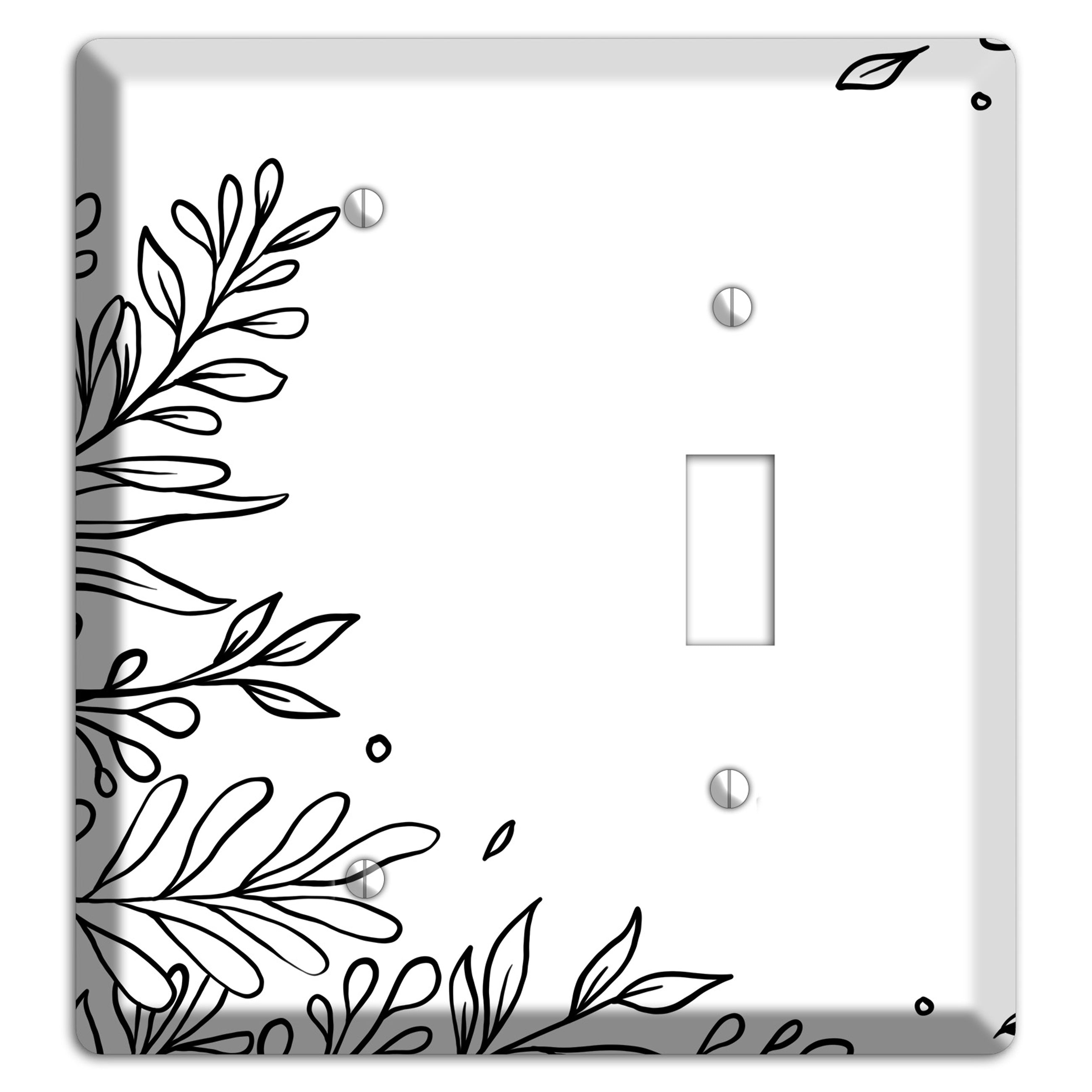 Hand-Drawn Floral 8 Blank / Toggle Wallplate