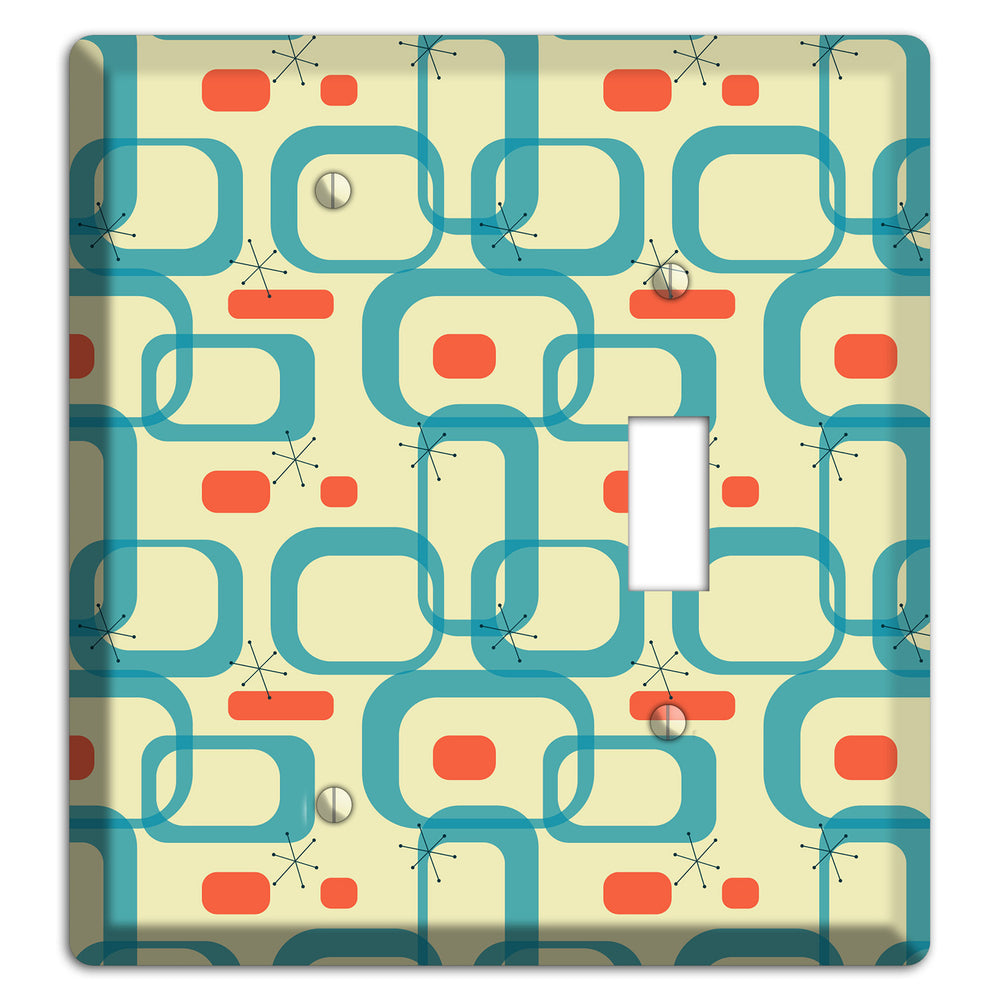 Blue and Yellow Oval Blank / Toggle Wallplate