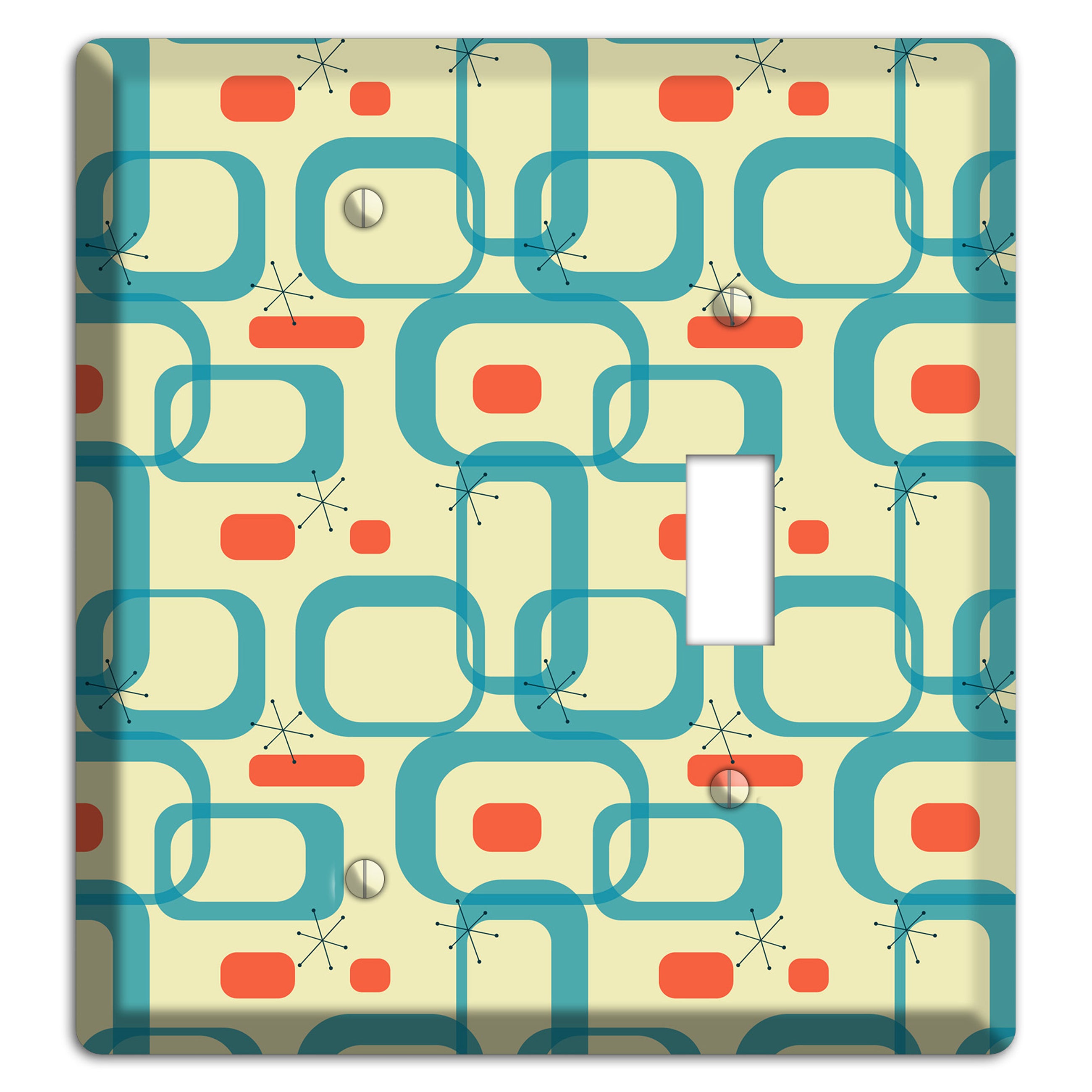 Blue and Yellow Oval Blank / Toggle Wallplate