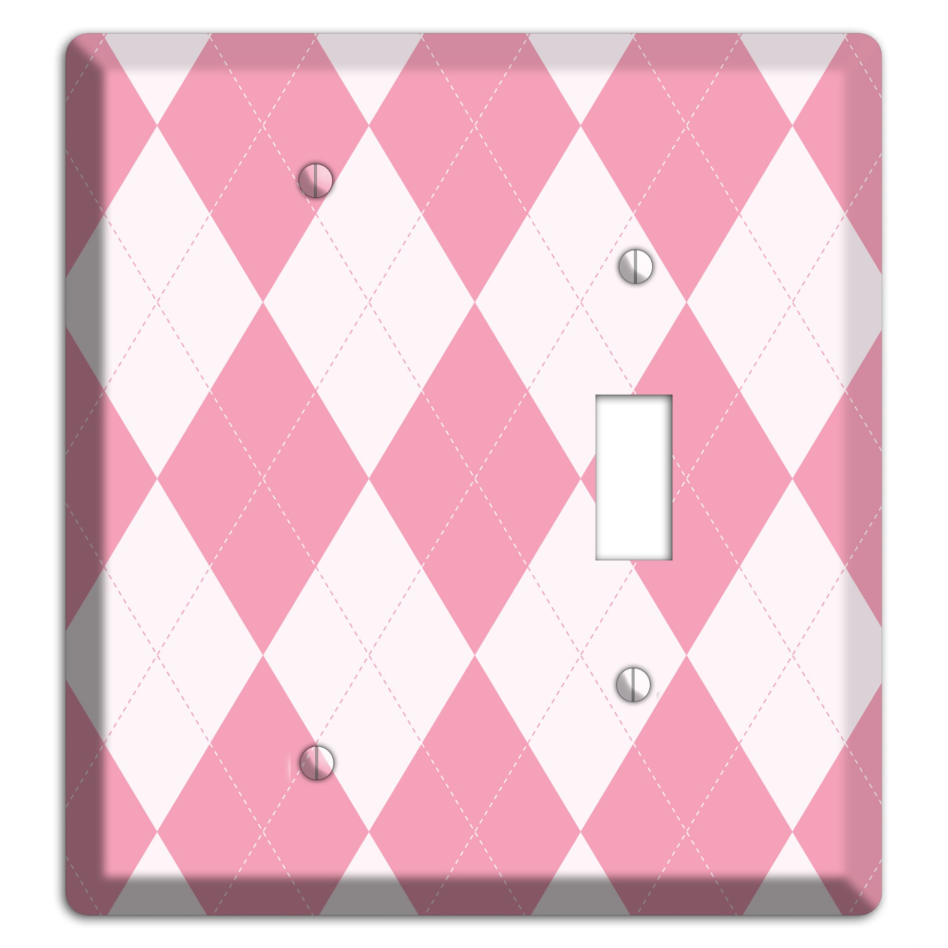 Pink Argyle Blank / Toggle Wallplate