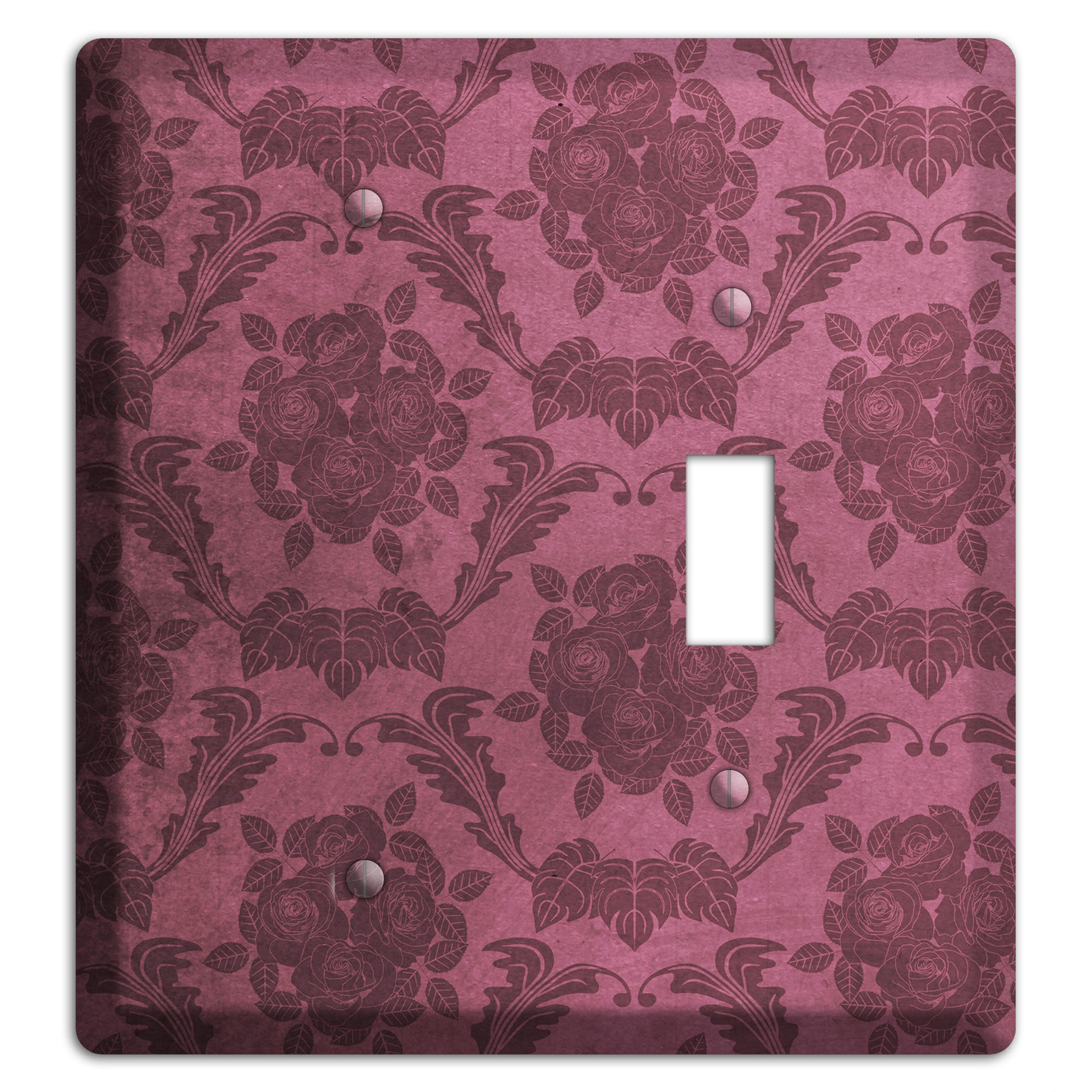 Turkish Rose Vintage Rose Damask Blank / Toggle Wallplate