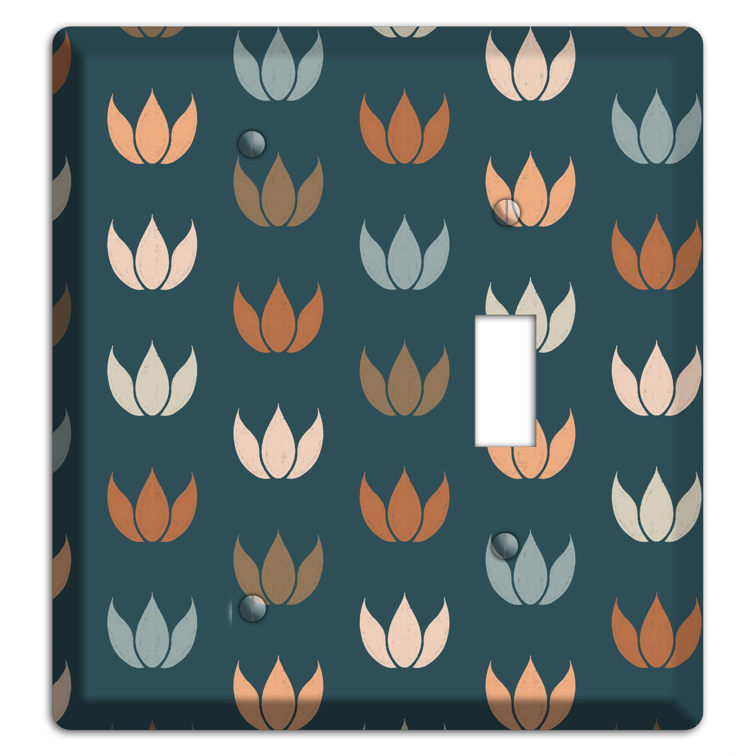 Teal Lotus Print Blank / Toggle Wallplate
