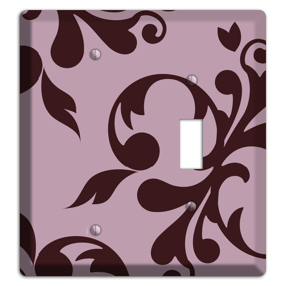 Dusty Rose and Burgundy Toile Blank / Toggle Wallplate