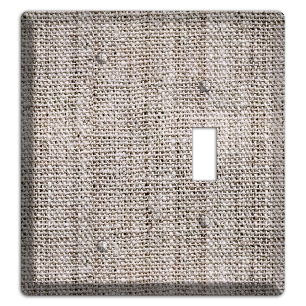 Natural Gray Burlap Blank / Toggle Wallplate