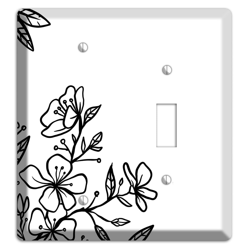 Hand-Drawn Floral 18 Blank / Toggle Wallplate