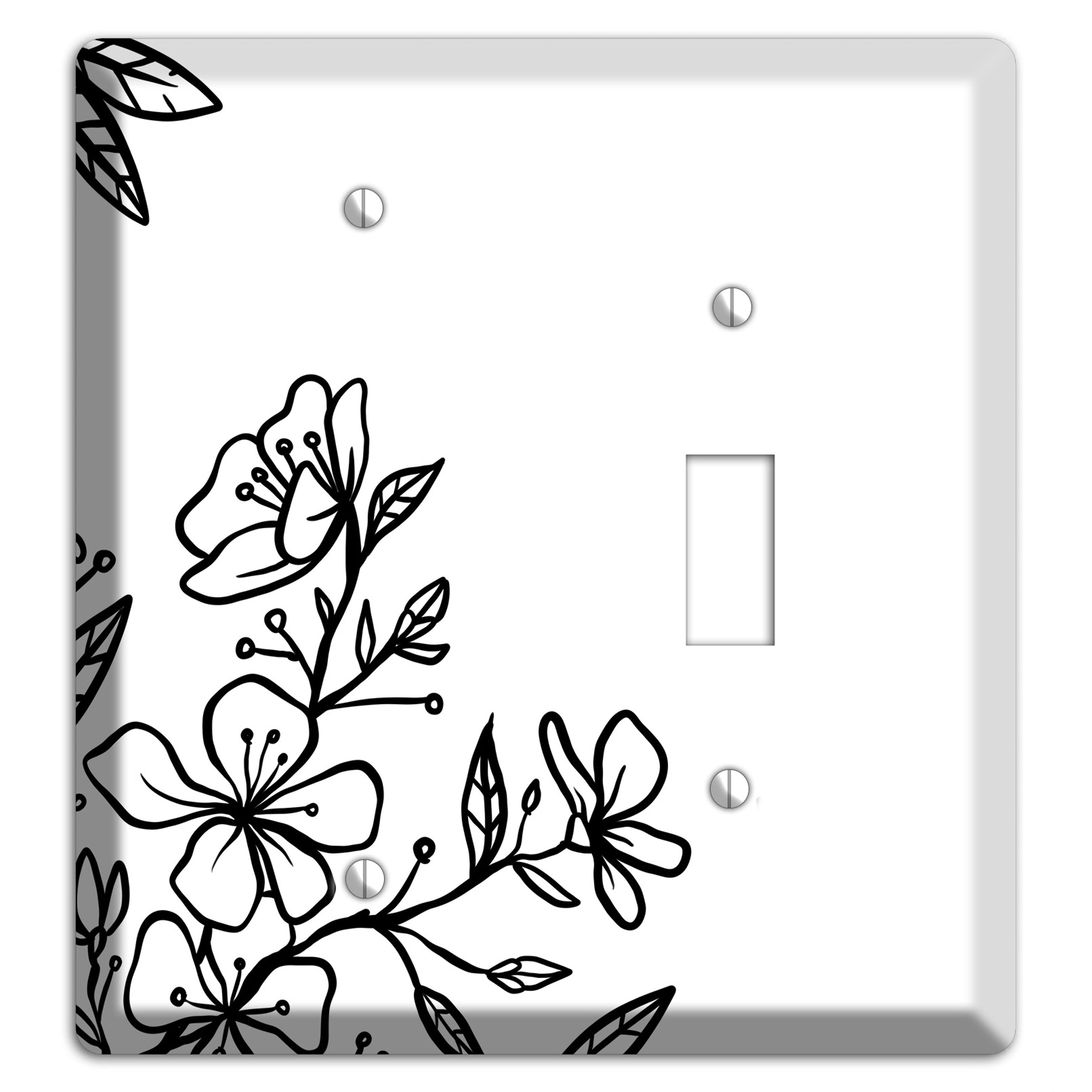 Hand-Drawn Floral 18 Blank / Toggle Wallplate