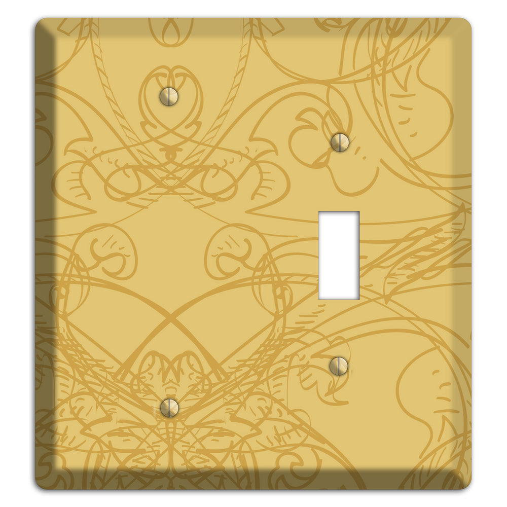 Beige Deco Sketch Blank / Toggle Wallplate