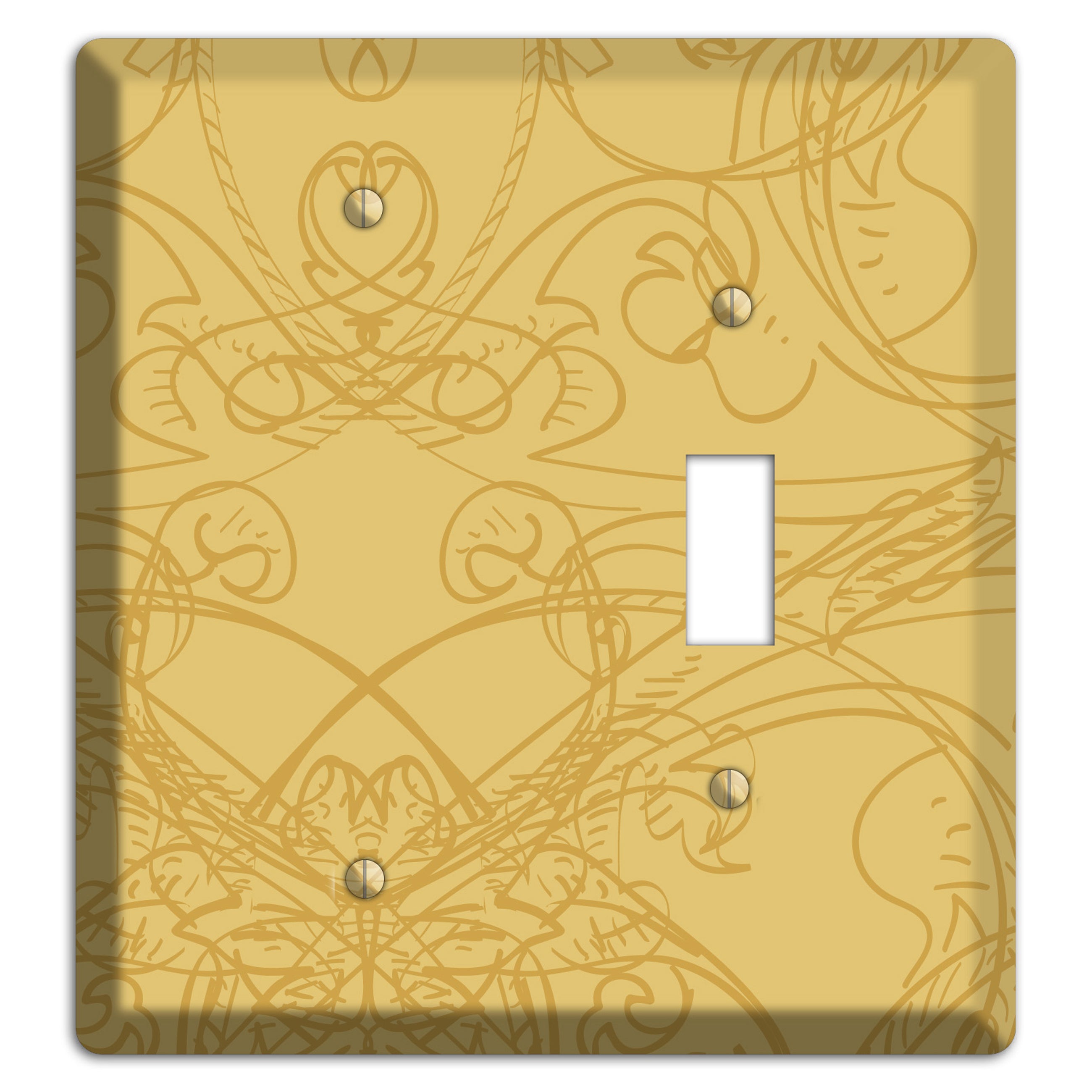 Beige Deco Sketch Blank / Toggle Wallplate