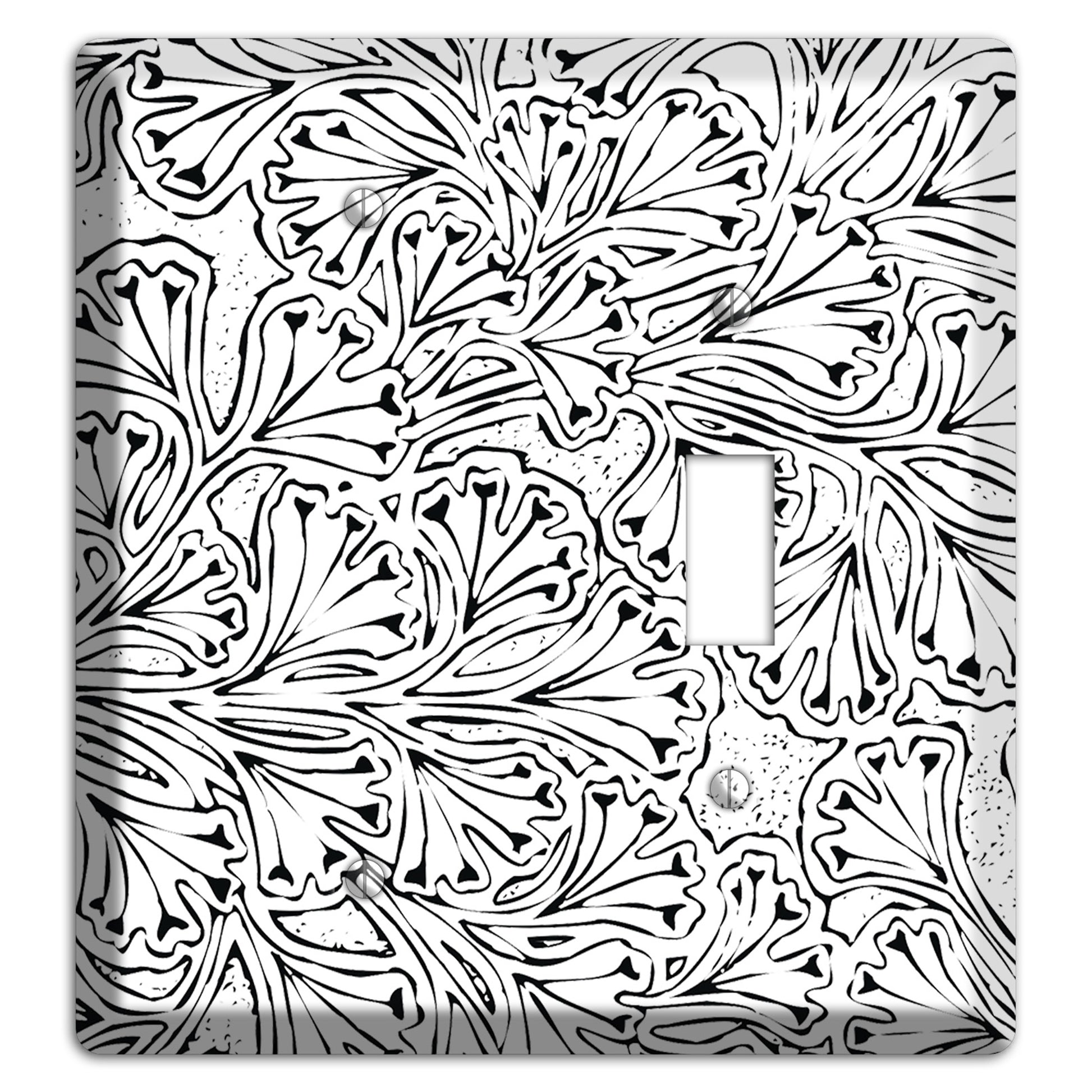 Deco Red Interlocking Floral Blank / Toggle Wallplate