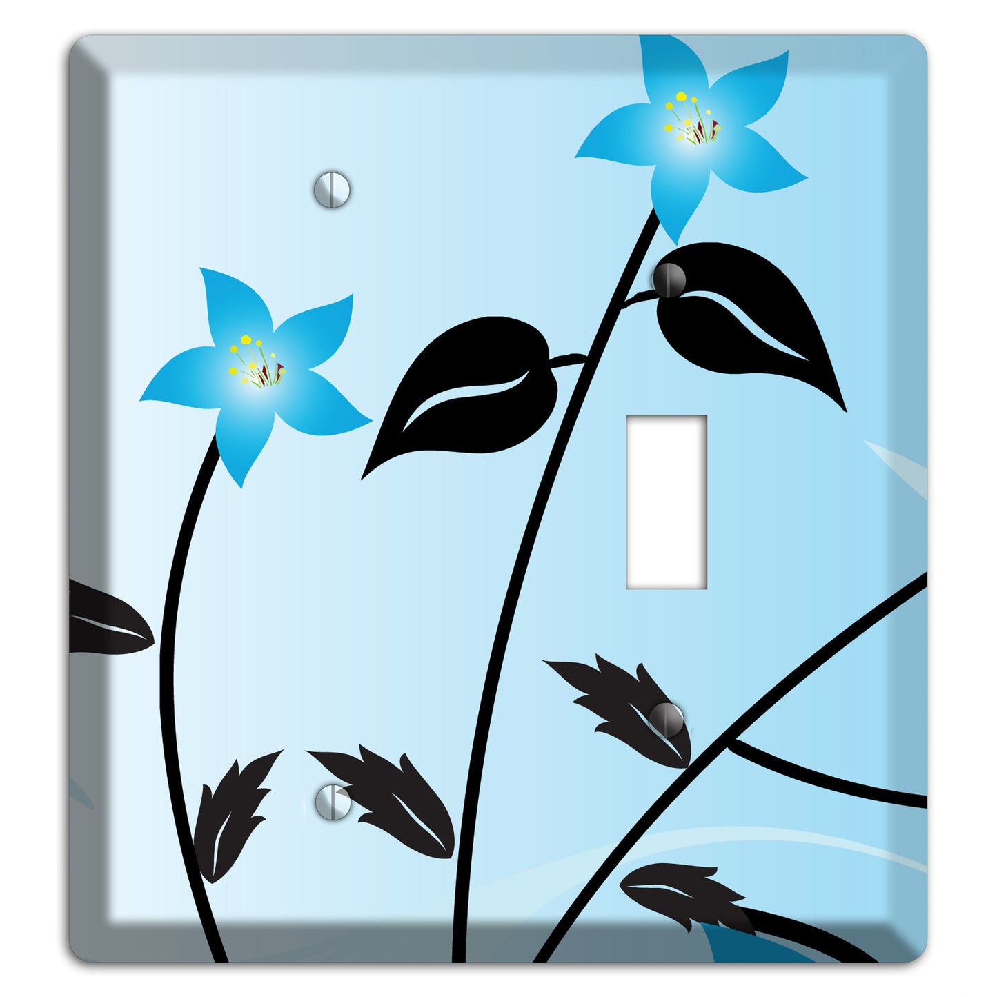 Blue Double Sprig Blank / Toggle Wallplate