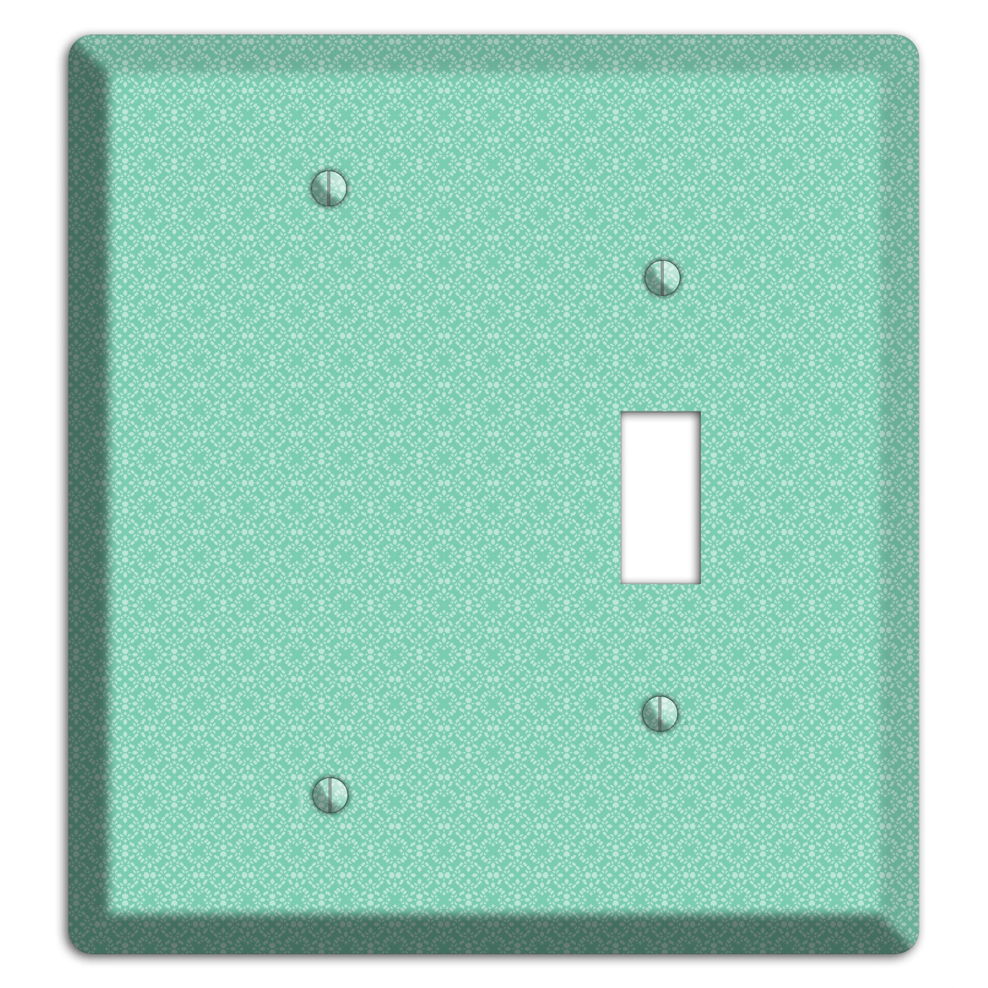 Aqua Calico Cartouche Blank / Toggle Wallplate
