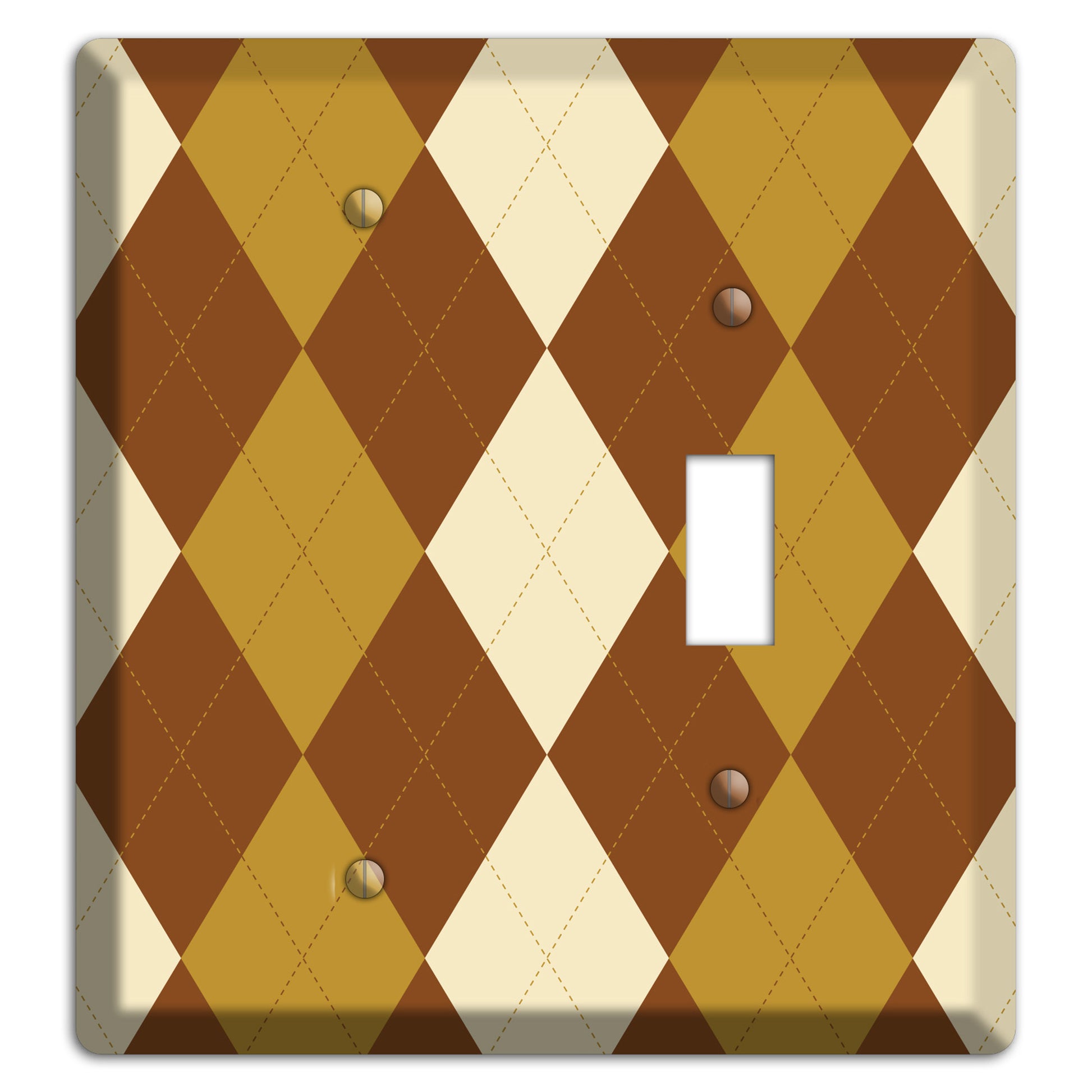 Multi Brown Argyle Blank / Toggle Wallplate