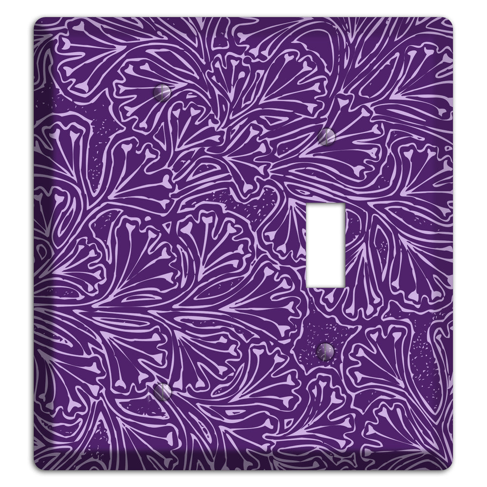 Deco Purple Interlocking Floral Blank / Toggle Wallplate