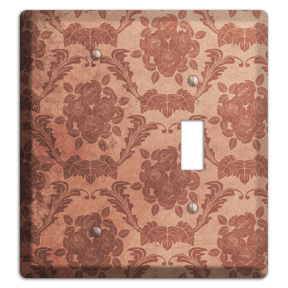 Old Rose Vintage Rose Damask Blank / Toggle Wallplate