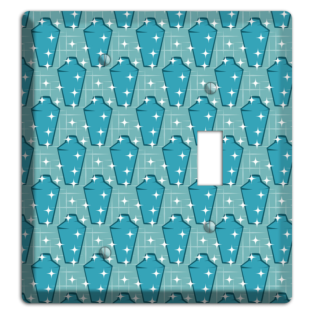 Retro Cocktail Shakers Blank / Toggle Wallplate