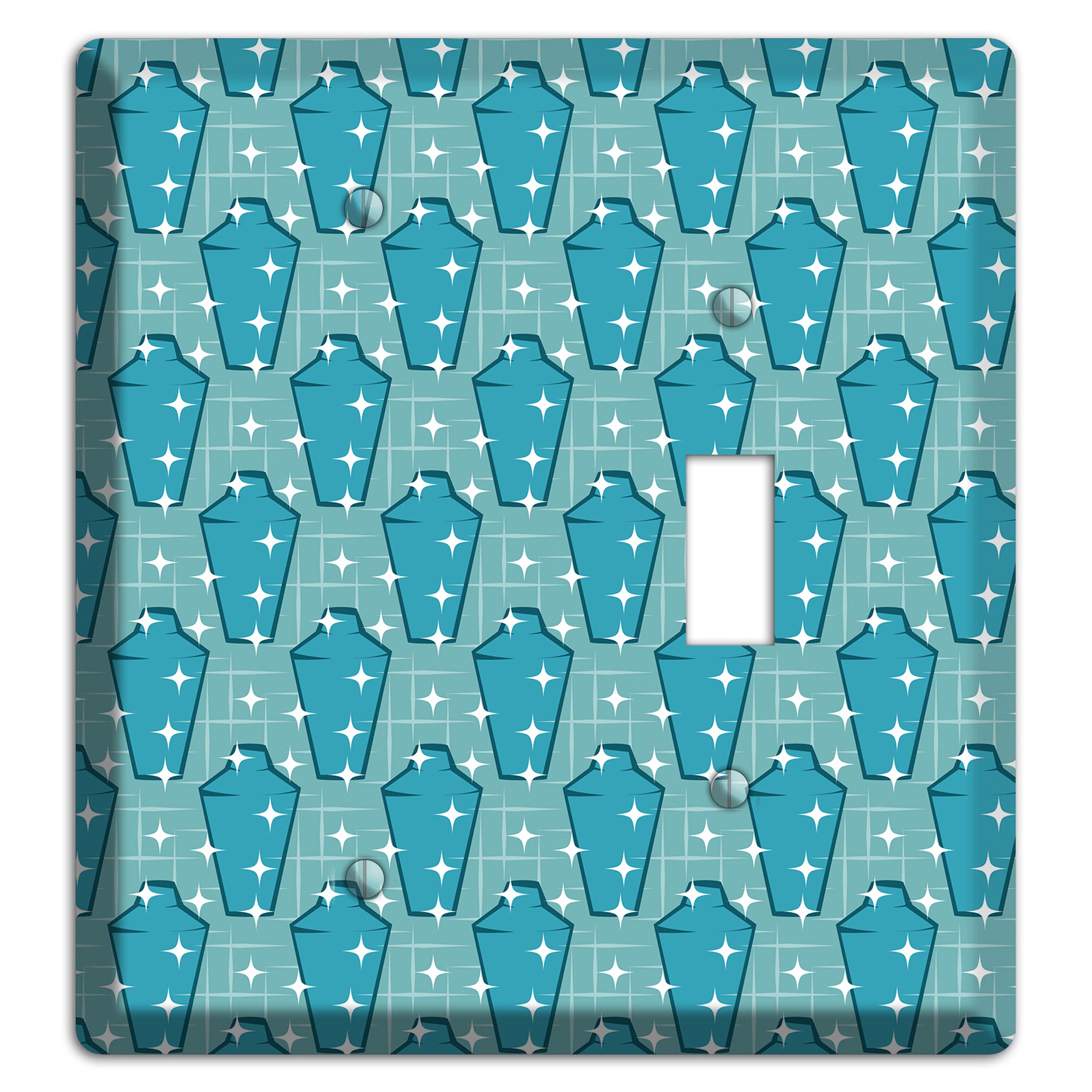 Retro Cocktail Shakers Blank / Toggle Wallplate