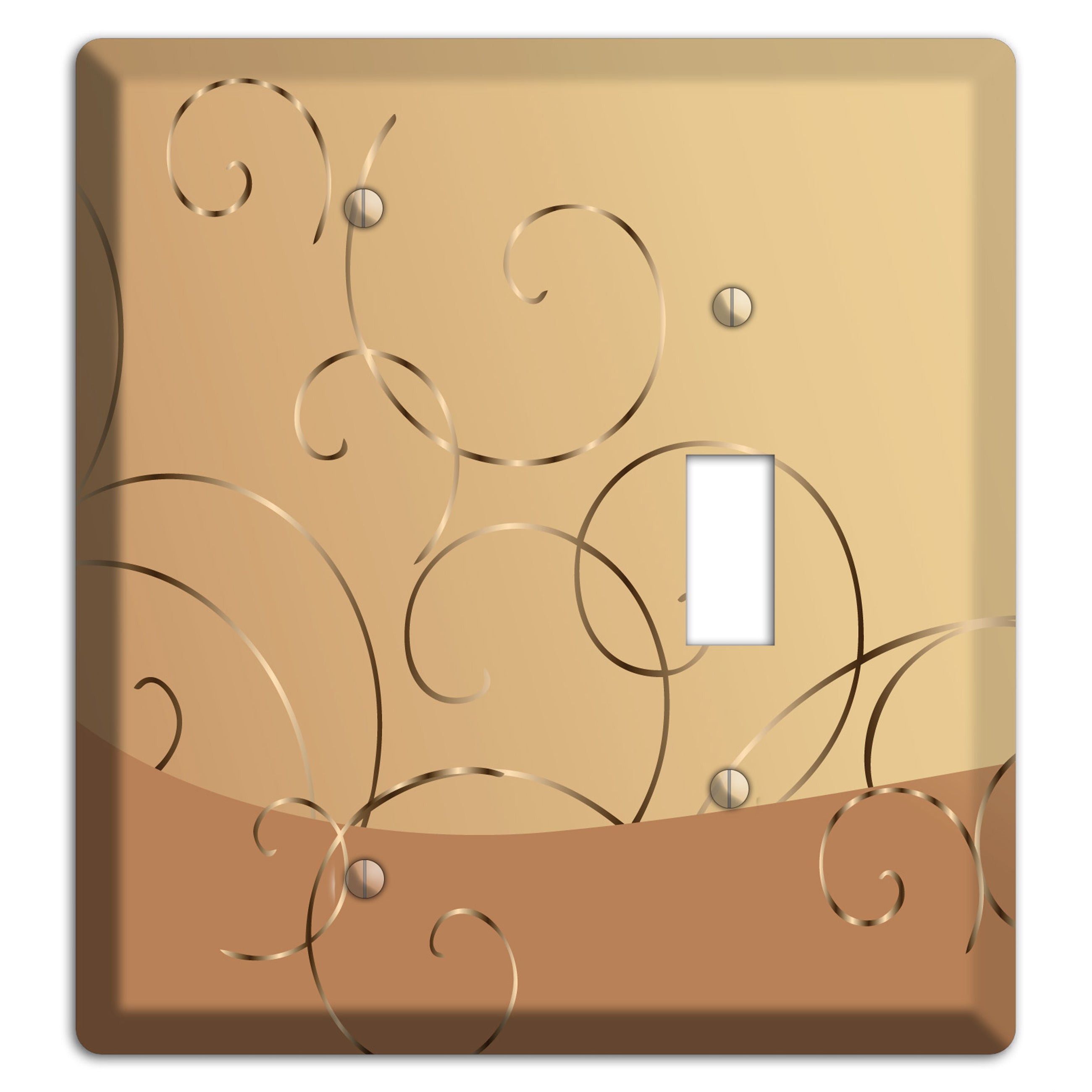 Light Brown and Beige Swirl Blank / Toggle Wallplate