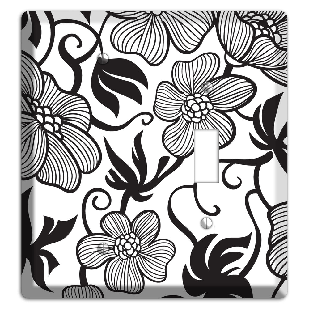 White with Black Tropical Blank / Toggle Wallplate