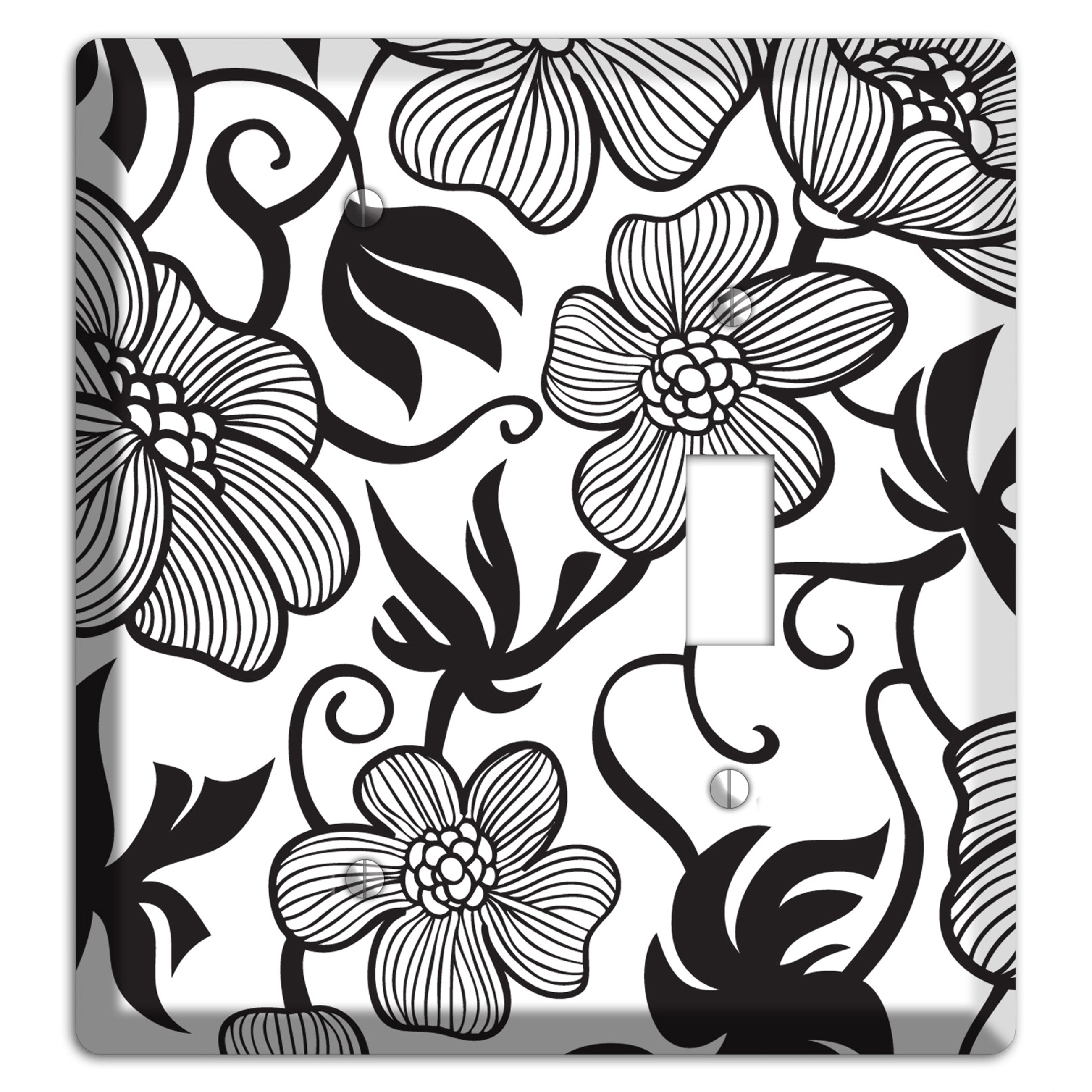 White with Black Tropical Blank / Toggle Wallplate