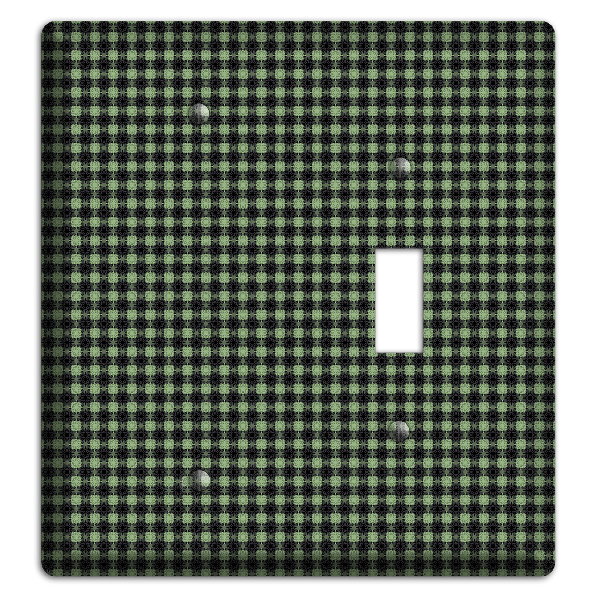 Multi Green Basket Check Blank / Toggle Wallplate