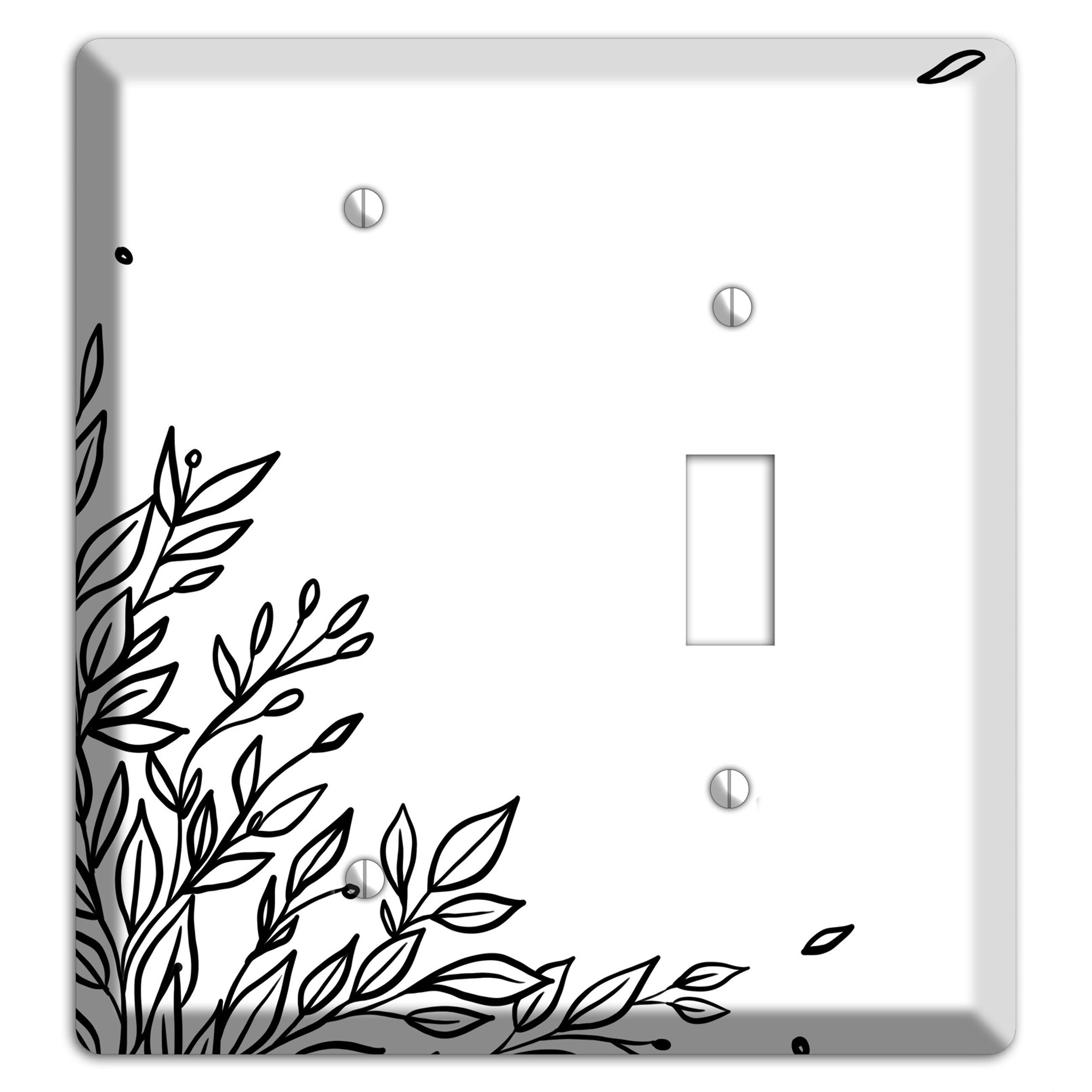 Hand-Drawn Floral 17 Blank / Toggle Wallplate
