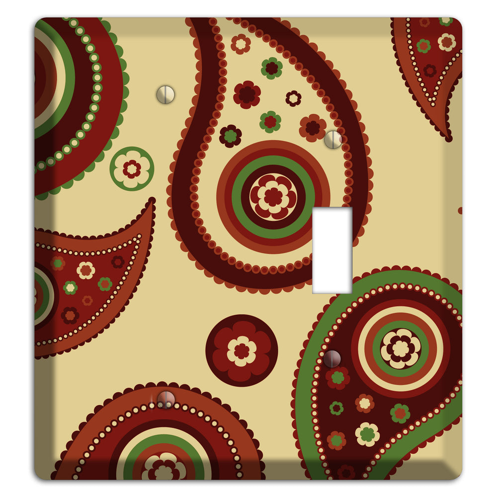 Beige Paisley Blank / Toggle Wallplate