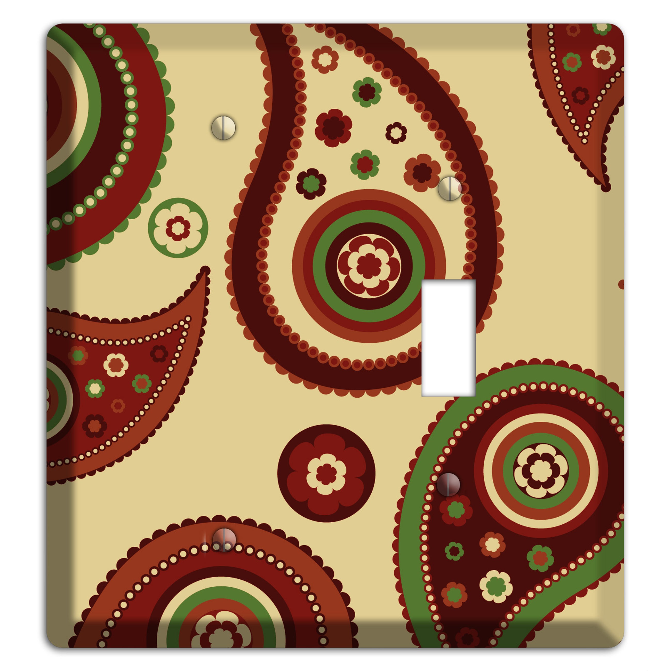 Beige Paisley Blank / Toggle Wallplate