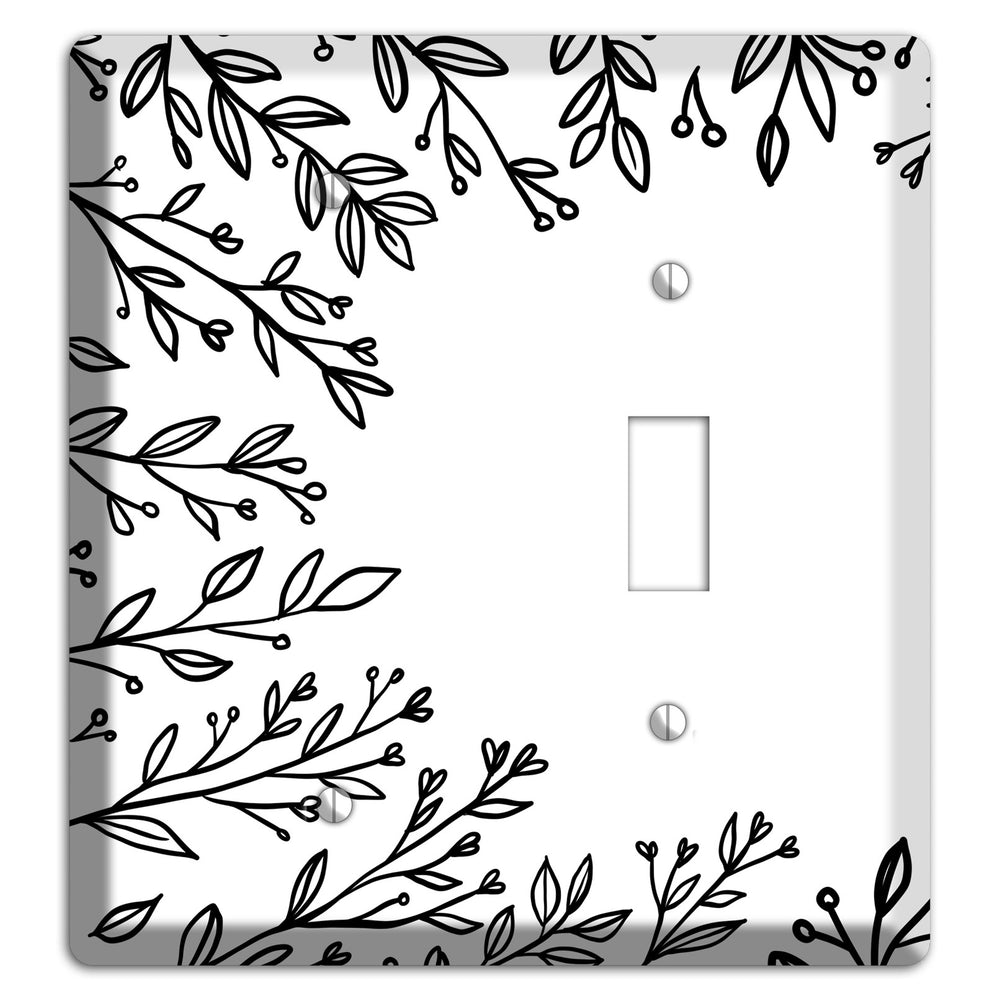 Hand-Drawn Floral 27 Blank / Toggle Wallplate