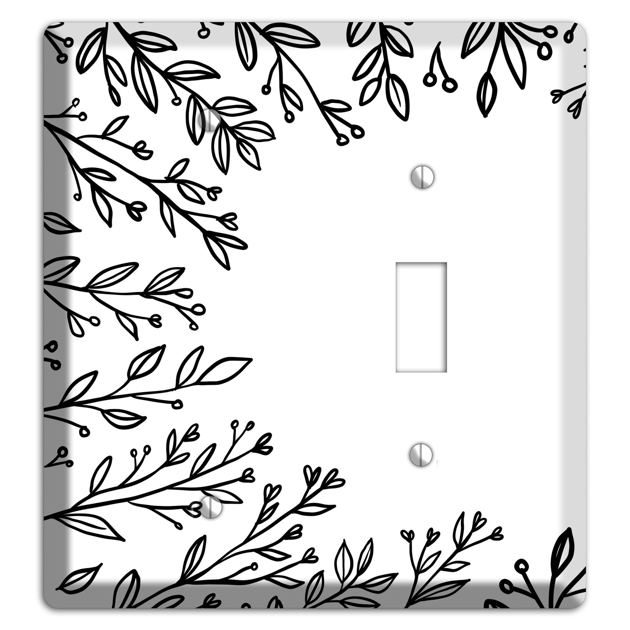Hand-Drawn Floral 27 Blank / Toggle Wallplate
